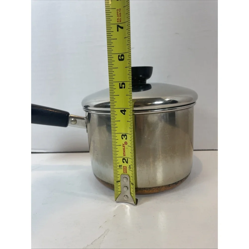 Revere Ware Saucepan 1qt Silver Copper Clad 1801 Vintage Lid Bakelite